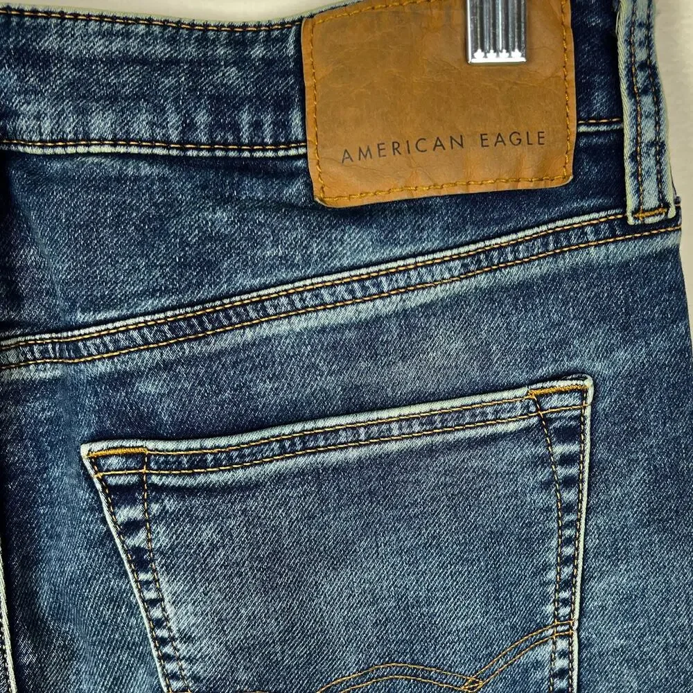 American Eagle Acid Wash Slim Jeans 33x32 Grunge Skater